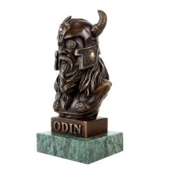 Odin Bronze Bust - Bronze Viking - Signed - Bronze Figurine