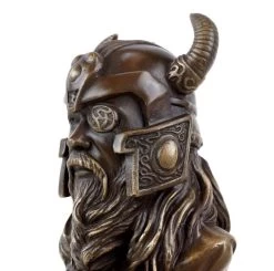 Odin Bronze Bust - Bronze Viking - Signed - Bronze Figurine -Salvador Dali Shop DSC08275