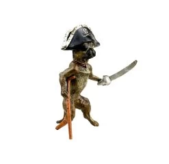 Vienna Bronze Dog - Pirate Pug - Hand-Painted - Funny Dog Figurine