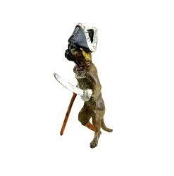 Vienna Bronze Dog - Pirate Pug - Hand-Painted - Funny Dog Figurine -Salvador Dali Shop DSC08293
