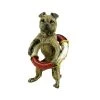 Pug With Lifebelt - Vienna Bronze - Stamped - Dog Figurine