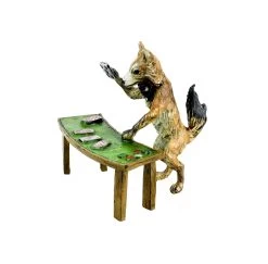 Vienna Bronze - Fox Figurine - Card Player - Hand-Painted - Stamped 10 Vienna Bronze - Fox Figurine - Card Player - Hand-Painted - Stamped -Salvador Dali Shop DSC08316