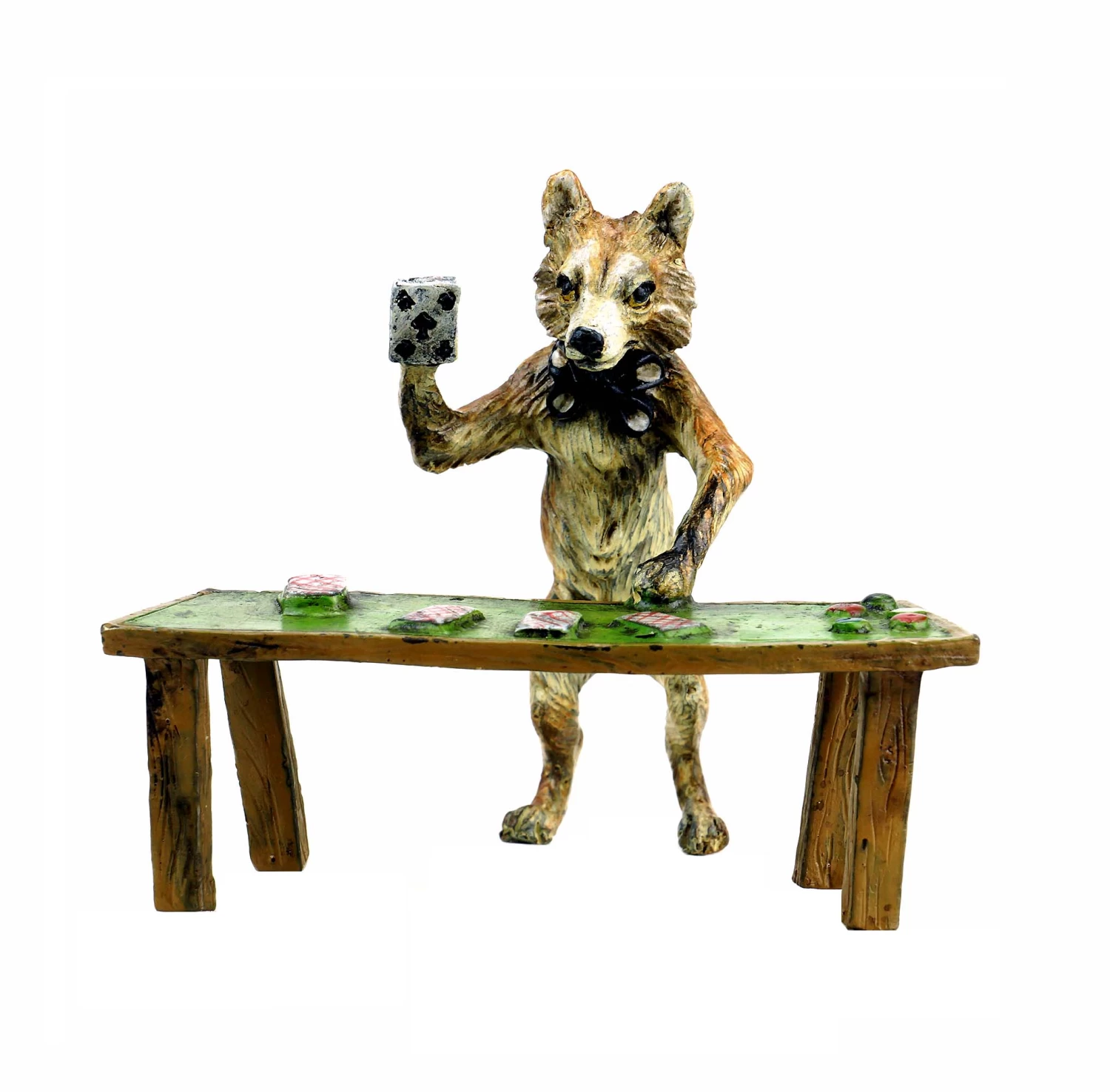 Vienna Bronze - Fox Figurine - Card Player - Hand-Painted - Stamped 7 Vienna Bronze - Fox Figurine - Card Player - Hand-Painted - Stamped - Image 7