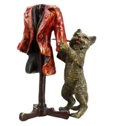 The Cat’s New Clothes - Hand Painted Vienna Bronze Cat - Stamped -Salvador Dali Shop DSC08342