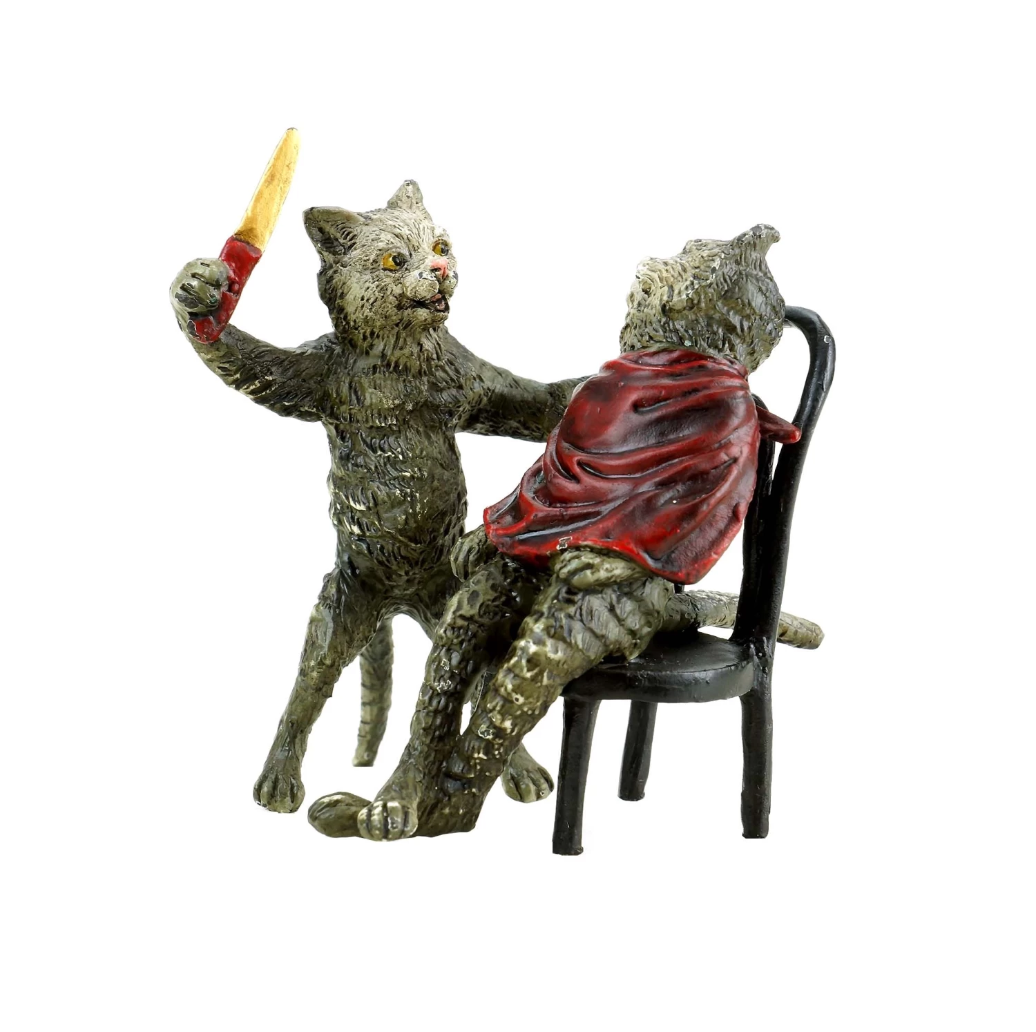 Vienna Bronze - Cat At The Hairdresser - Stamped - Hand-Painted Figurine 4 Vienna Bronze - Cat At The Hairdresser - Stamped - Hand-Painted Figurine - Image 4