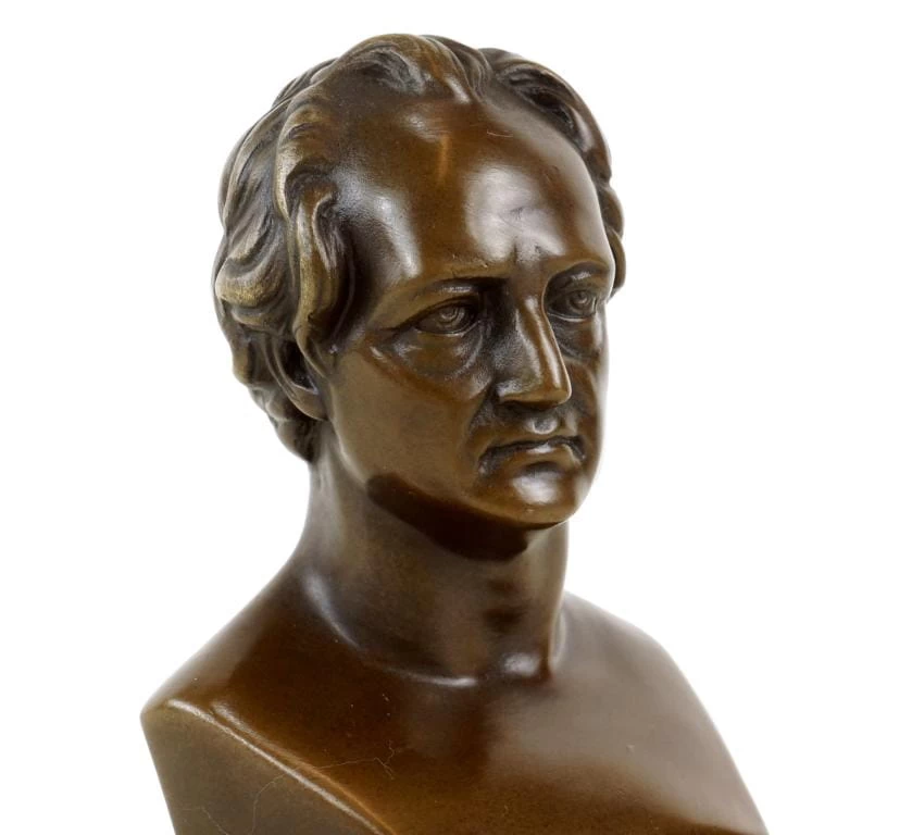 Johann Wolfgang Von Goethe Bust - Bronze Figurine - Signed 2 Johann Wolfgang Von Goethe Bust - Bronze Figurine - Signed - Image 2
