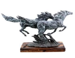 Contemporary Art - Wild Horses - Galloping Horses - Signed Milo - Horse Statue -Salvador Dali Shop DSC08468