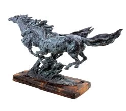 Contemporary Art - Wild Horses - Galloping Horses - Signed Milo - Horse Statue -Salvador Dali Shop DSC08478
