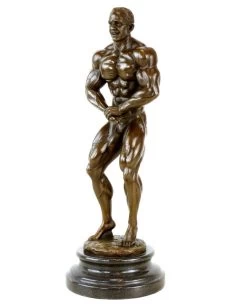 Bronze Bodybuilder Figurine Arni - Trophy - Signed Milo
