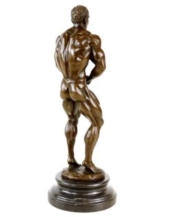 Bronze Bodybuilder Figurine Arni - Trophy - Signed Milo -Salvador Dali Shop DSC08584
