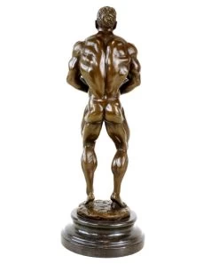 Bronze Bodybuilder Figurine Arni - Trophy - Signed Milo -Salvador Dali Shop DSC08589