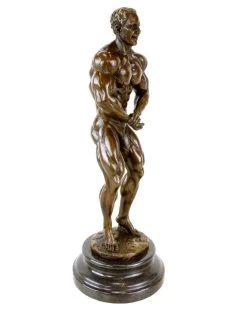 Bronze Bodybuilder Figurine Arni - Trophy - Signed Milo -Salvador Dali Shop DSC08591