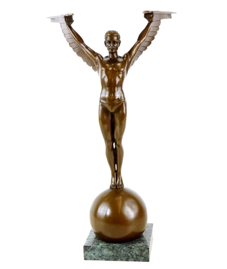 Icarus Art Deco Bronze Sculpture - Signed Gennarelli 3 Icarus Art Deco Bronze Sculpture - Signed Gennarelli - Image 3