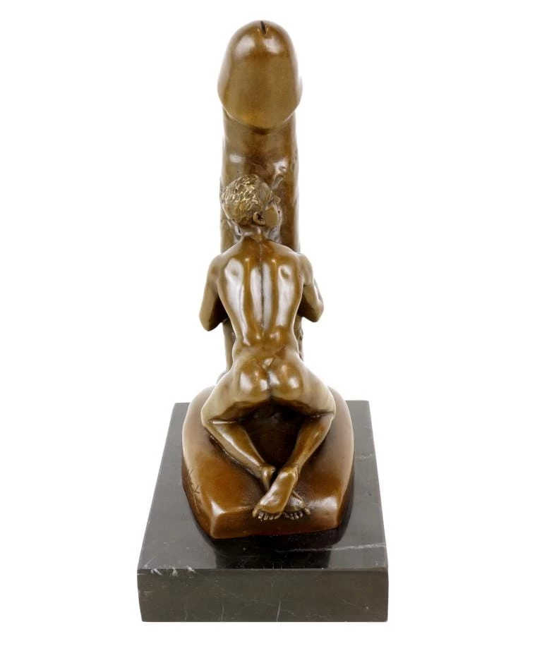 Man On Giant Phallus - Erotic Nude - Signed M. Nick - Gay Bronze 2 Man On Giant Phallus - Erotic Nude - Signed M. Nick - Gay Bronze - Image 2