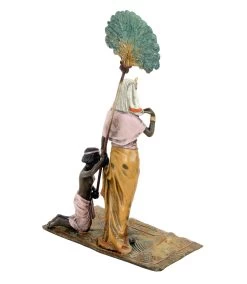 Egyptian Pharaoh With Slave - Carpet Bronze - Bergmann Stamp