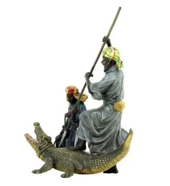 Hand Painted Vienna Bronze - Arabian Crocodile Hunters - Bergmann 11 Hand Painted Vienna Bronze - Arabian Crocodile Hunters - Bergmann -Salvador Dali Shop DSC09017