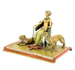 Erotic Nude - Pharaoh With Lionesses - Bergmann - Carpet Bronze