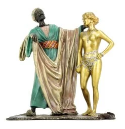 Erotic Nude - Slave Trader With Nude Female Slave - Bergmann Stamp -Salvador Dali Shop DSC09064