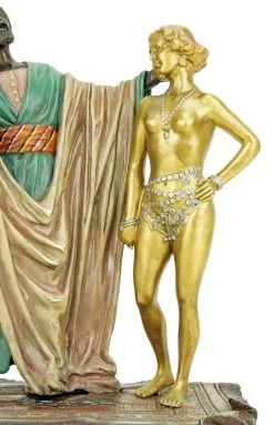 Erotic Nude - Slave Trader With Nude Female Slave - Bergmann Stamp -Salvador Dali Shop DSC09065