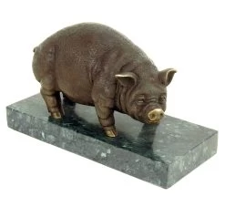Bronze Pig / Domestic Pig - Bronze Statue - Sculpture By Bugatti
