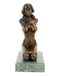 Bondage Statue - Erotic Girl Dakota - Bronze Nude - J. Patoue -Salvador Dali Shop DSC09295