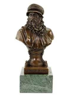 Leonardo Da Vinci Bust - Limited Bronze Statue - Signed Milo -Salvador Dali Shop DSC09354
