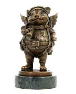 Limited Steampunk Pig - Bronze Statue Pilot By Martin Klein -Salvador Dali Shop DSC09394