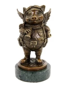 Limited Steampunk Pig - Bronze Statue Pilot By Martin Klein -Salvador Dali Shop DSC09396