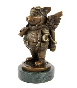 Limited Steampunk Pig - Bronze Statue Pilot By Martin Klein -Salvador Dali Shop DSC09398