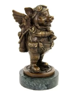 Limited Steampunk Pig - Bronze Statue Pilot By Martin Klein -Salvador Dali Shop DSC09401