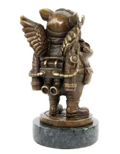 Limited Steampunk Pig - Bronze Statue Pilot By Martin Klein -Salvador Dali Shop DSC09407