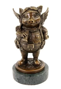 Limited Steampunk Pig - Bronze Statue Pilot By Martin Klein -Salvador Dali Shop DSC09413