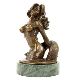 Erotic Nude - Mermaid - Water Nymph - Bronze Figurine Signed -Salvador Dali Shop DSC09516