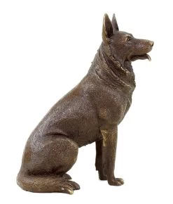 German Shepherd Dog - Animal Figurine - Bronze Miniature - Signed Milo