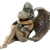 Sitting Angel Sculpture - Bronze Erotic Nude - Signed Patoue