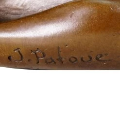 Sitting Angel Sculpture - Bronze Erotic Nude - Signed Patoue -Salvador Dali Shop DSC09732