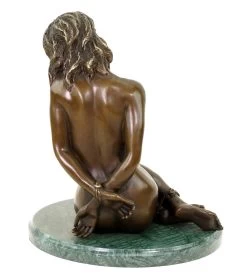 Bondage Girl Ava - Erotic Bronze Figurine On Green Marble Base -Salvador Dali Shop DSC09777