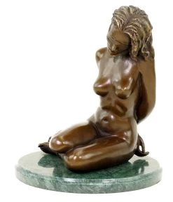 Bondage Girl Ava - Erotic Bronze Figurine On Green Marble Base -Salvador Dali Shop DSC09783