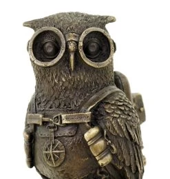Steampunk Owl / Eagle Owl / Bird - Animal Figurine - Signed M. Klein -Salvador Dali Shop DSC09796