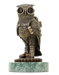 Steampunk Owl / Eagle Owl / Bird - Animal Figurine - Signed M. Klein -Salvador Dali Shop DSC09797