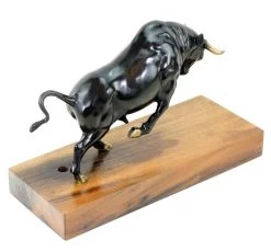Limited Bronze Bull - Sculpture On Old Ship’s Plank - Martin Klein Statue -Salvador Dali Shop DSC09830