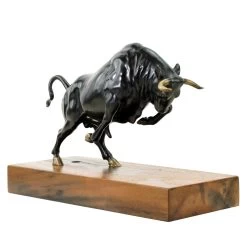 Limited Bronze Bull - Sculpture On Old Ship’s Plank - Martin Klein Statue -Salvador Dali Shop DSC09834