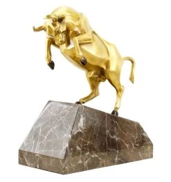 Bronze Stock Exchange Bull On Marble - Limited Sculpture By M. Klein -Salvador Dali Shop DSC09876