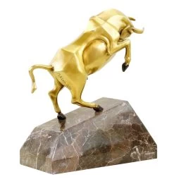 Bronze Stock Exchange Bull On Marble - Limited Sculpture By M. Klein -Salvador Dali Shop DSC09885