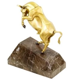 Bronze Stock Exchange Bull On Marble - Limited Sculpture By M. Klein -Salvador Dali Shop DSC09897