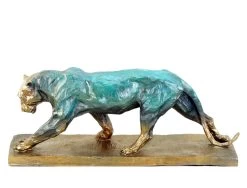 Walking Panther - Signed Bugatti - Limited Bronze Sculpture